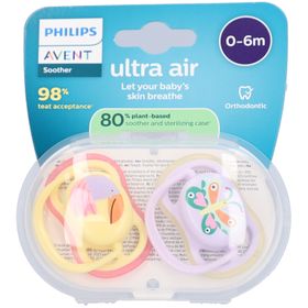 Philips Avent Ultra Air Sucette +0m Air papillon/crabe