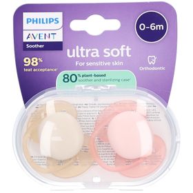 Philips Avent Sucette +0m Soft rose/beige