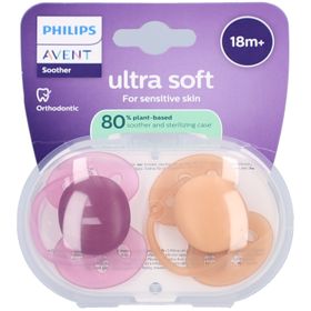 Philips Avent Ultra Air Sucette +18m Soft fuchsia/pêche