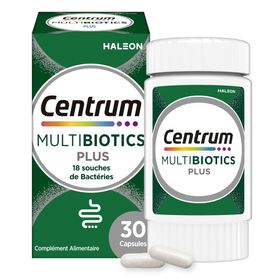 Centrum Multibiotics Plus ∣ 18 souches de bactéries ∣ Flore intestinale, Immunité, Énergie ∣ Vitamines D, B2 et B12