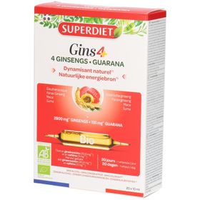 SUPERDIET Gins4+ 4 Ginsengs Guarana Bio