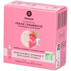 Qwetch Solid Drinks Bio x3 Fraise Framboise Comprimés Hydratation