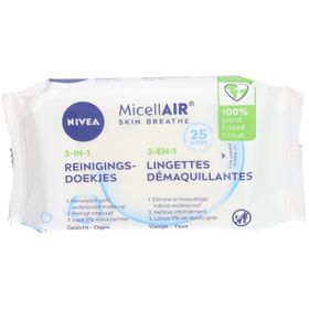 NIVEA MicellAIR® Skin Breathe Lingettes Démaquillantes Douceur 3-en-1