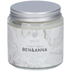 BEN & ANNA - White - Dentifrice naturel blanchissant en bocal en verre