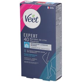 Veet Expert Bandes de Cire Corps et Jambes Peau Sensible