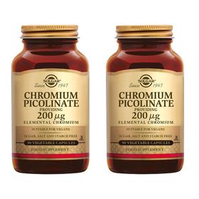 Solgar Chrome Picolinate 200 µg - Maintien Glycémie  - Hautement assimilable - 90 gélules végétales