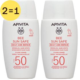 Apivita Bee Sun Safe Daily Age Repair Fluide Visage Rides, Taches & Éclat Spf50