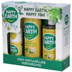 Happy Earth Giftset Jasmine Ho Wood Deo, Shower Gel, Hand Soap