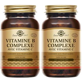 Solgar B-Complex avec Vitamine C - Vitalité - Sommeil - Relaxation - 100 comprimés