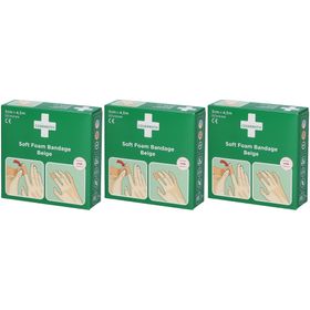 Cederroth Soft Foam Bandage Beige 3 cm x 4,5 m 51011018 x3