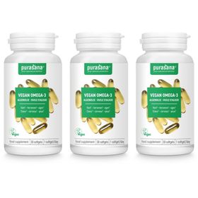 Purasana Vegan Omega-3 algenolie 30 softgels x3