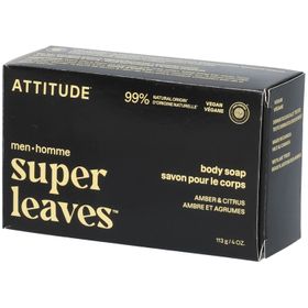 ATTITUDE Super Leaves Men Savon pour le Corps Ambre et Agrumes 113 g