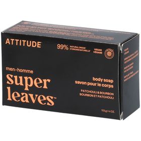 ATTITUDE Super Leaves Men Savon pour le Corps Patchouli et Bourbon 113 g