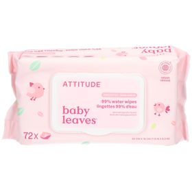 ATTITUDE Baby Leaves Lingettes à l’Eau 99 % Sans Parfum 72 pièces