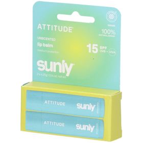 ATTITUDE Baume à Lèvres SPF 15 Sans Parfum Duo Pack