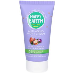 Happy Earth Anti-Age Crème de Nuit au Bakuchiol et Acide Hyaluronique