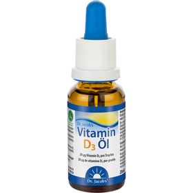 Dr. Jacob's Huile de vitamine D3 640 gouttes 800 UI D3 vegan