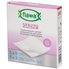 flawa® GAZIN® Compresses de gaze pliées 5 x 5 cm