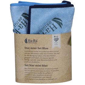 Ha-Ra® Mini-kit Star bleu : chiffons de nettoyage en microfibre
