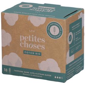 LES PETITES CHOSES Tampons en coton bio sans applicateur Super