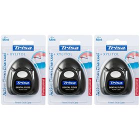 TRISA fil dentaire Active clean charcoal