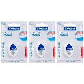 TRISA Fil Dentaire Easy Waxed Travel Menthe Xylitol 10 m