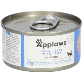 APPLAWS Nourriture humide pour chats avec filet de thon et chair de crabe