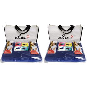 ELSA Coussin pour la nuque 50 x 11 cm Taie velours Bleu roi