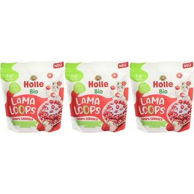 Holle Bio Lama Loops Céréales Soufflées Fraise-Pomme 1-3 ans