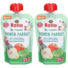 HOLLE Power Parrot Gourde Poire, pomme et épinards bio