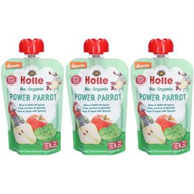 HOLLE Power Parrot Gourde Poire, pomme et épinards bio