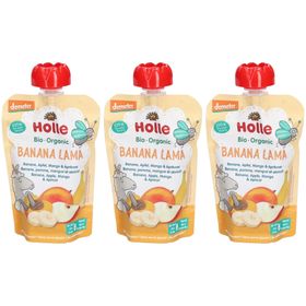 Holle Lama Banane bio Pomme Mangue et Abricot
