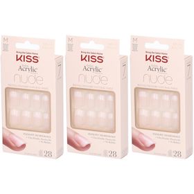 KISS Salon Acrylic Faux ongles French Nude Taille M