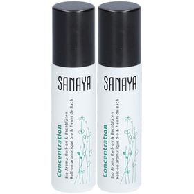 SANAYA Roll On Aromatique bio & Fleurs de Bach Concentration