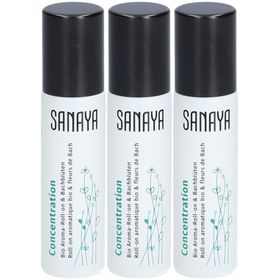 SANAYA Roll On Aromatique bio & Fleurs de Bach Concentration