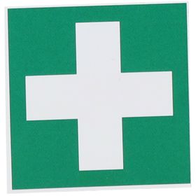 Autocollant Croix verte pour trousse de secours 5 x 5 cm