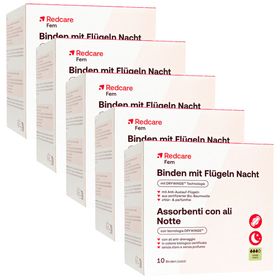 Redcare Fem serviettes hygiéniques avec ailes nuit