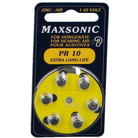 Maxsonic Pile pour appareil auditif PR10