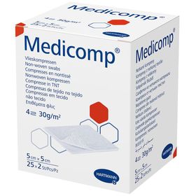 Medicomp® Compresses molletonnées stériles 5 cm x 5 cm 4 couches