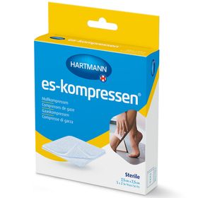 ES-Compresses stériles 7,5 x 7,5 cm 8fois 17files