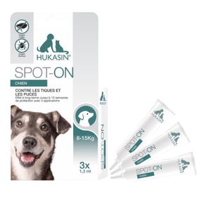 HUKASIN® Spot On Chien - Protection contre les tiques et les puces