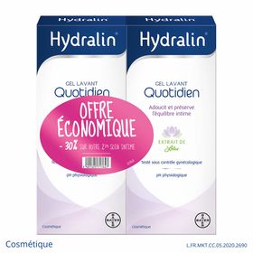 Hydralin Quotidien Gel Lavant Lot de 2 x 400 ml -30% Equilibre Intime