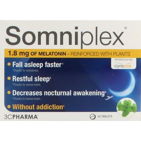 Somniplex 1,8 mg de Mélatonine Renforcé avec des Plantes