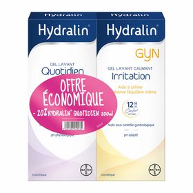 Hydralin Gyn et Hydralin Quotidien Gel Lavant Lot de 2 x 200 ml Equilibre Intime