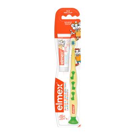 elmex® Débutants Brosse à dents Souple 0-3 ans + Dentifrice Enfant 3-6 ans