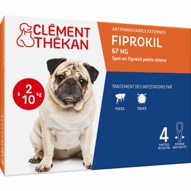 Clement Thekan Anti-Puces Anti-Tiques Chien 2-10kg 4 Pipettes