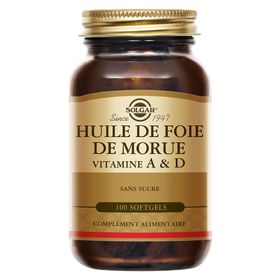 SOLGAR Huile de Foie de Morue - Vitamines A et D - Vitalité