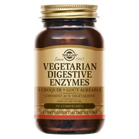 Solgar Vegetarian Digestive Enzymes - Digestion Transit Detox - 50 comprimés à croquer