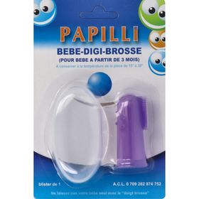 Papilli Bébé Digi - Brosse, Doigtier à picots en silicone pour bébé, unité