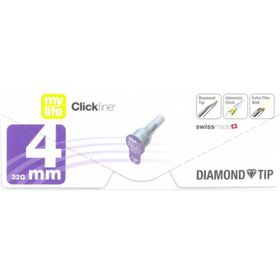 Mylife Clickfine - Aiguille Pour Stylo Injecteur G32, 4 mm x 0,23 mm (Réf. 3200953)